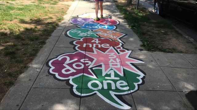Take the Kids: Hop - Check out this colorful hopscotch board in downtown Raleigh