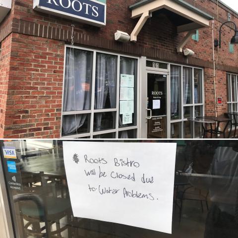 The manager of Roots Bistro and Bar, at 4810 Hope Valley Road, said heavy rain was behind the collapse of the restaurant's roof.