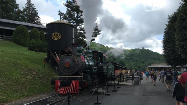 Historic steam engine at Tweetsie Railroad