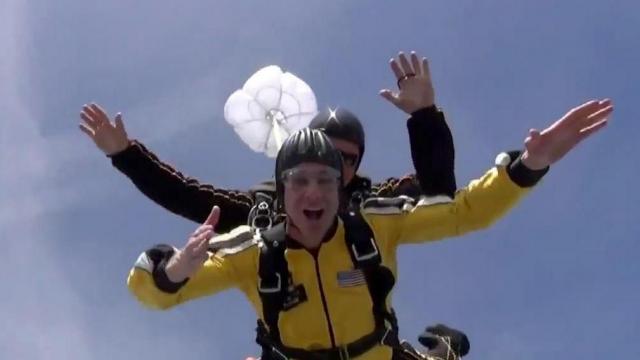 Elizabeth Gardner previews skydive jump today with Golden Knights