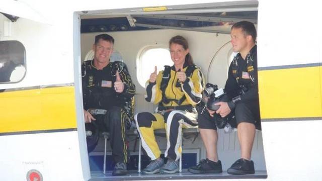 Into a clear, blue sky: Flying with the Golden Knights parachute team
