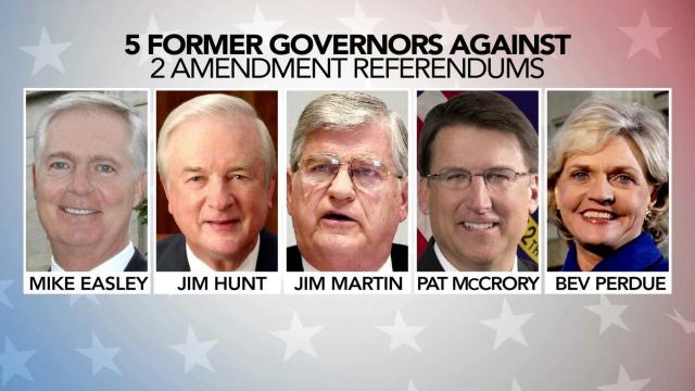5 former NC governors meet to protest proposed amendments