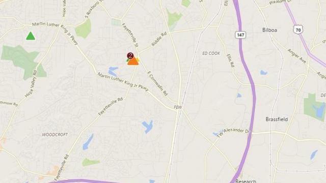 More than 200 without power in Durham after car damages power pole