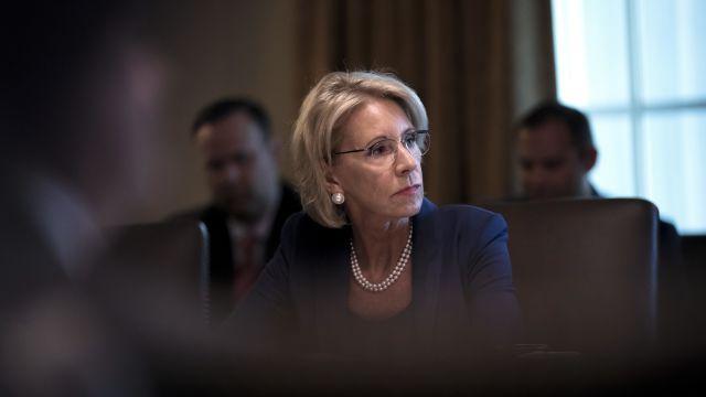 DeVos Weighs Arming Schools by Tapping $1 Billion Antipoverty Program