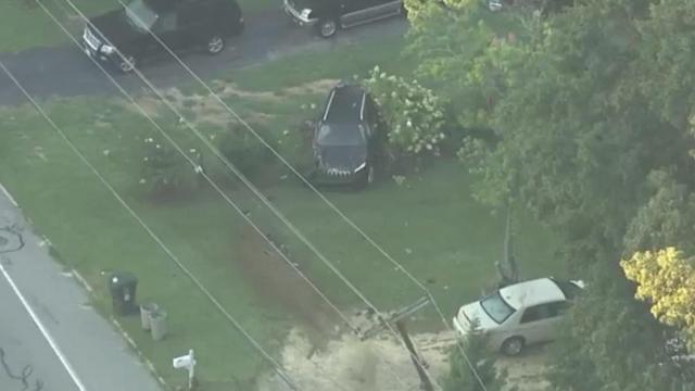 Raw video: Car crashes into power pole in SE Raleigh