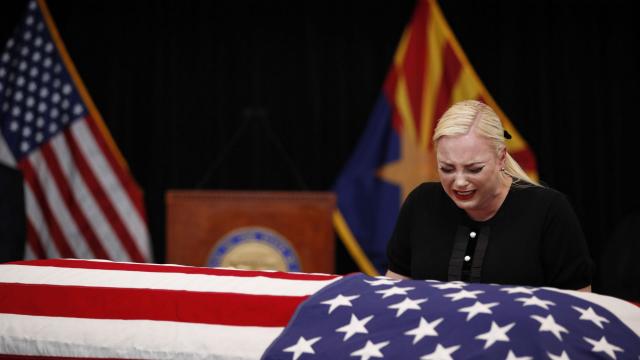  At McCain's Memorial, Tears, Laughs, and Allusions to the Man Not Invited