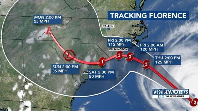 The Latest: Florence weakens into Category 2 storm