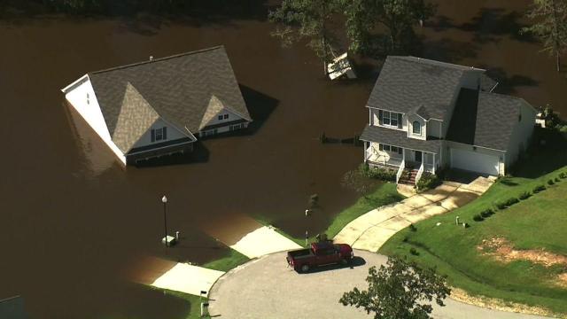 Sky 5 flies over Cape Fear and Little rivers Tuesday amid flooding fears
