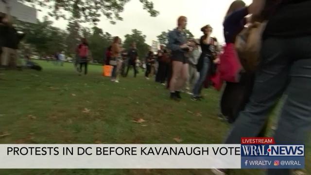 Protesters rally in DC before Kavanaugh vote 