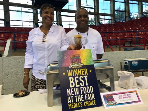Cool Runnings Jamaican won the award for new food fair food at the N.C. State media lunch on Oct. 8, 2018.