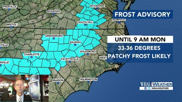 Frost advisory issued for much of the viewing area starting tonight