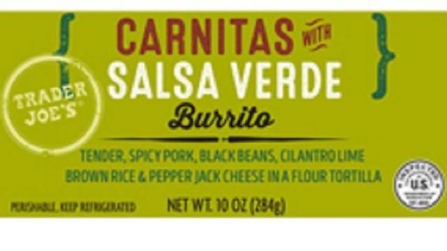 RECALL: Trader Joe's Carnitas with Salsa Verde Burritos