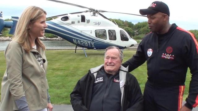 Soldier remembers thrill, honor of soaring with former President Bush