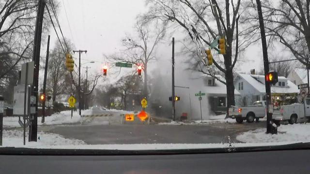 Water main break closes Durham intersection