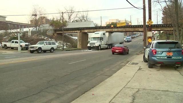 Not again: 18-wheeler becomes lodged under Peace Street bridge