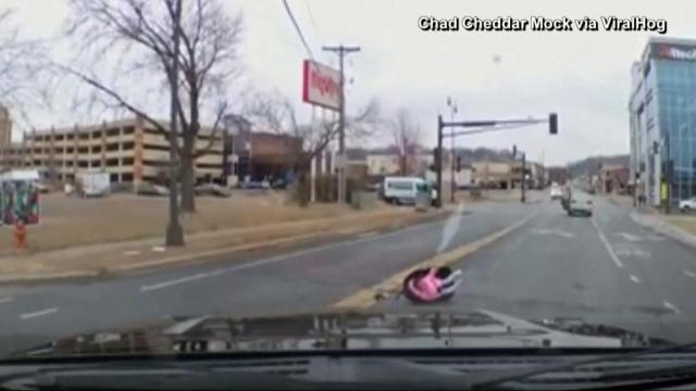 Child in car seat falls from moving car