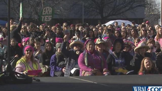 Crowds take to downtown street for Raleigh Women's March