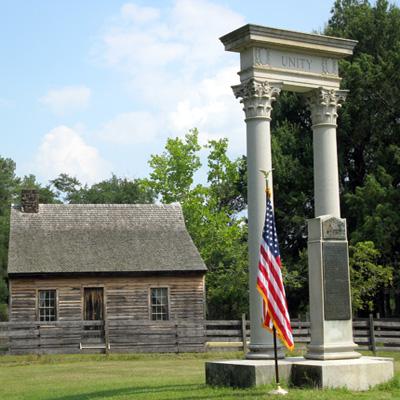 N.C. Bennett Place Historic Site, Unity monument --  Courtesy of the Bennett Place State Historic Site