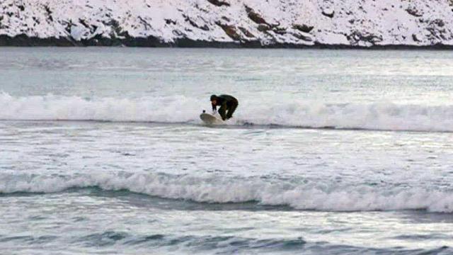 Surfing in the winter? It's a thing in Norway