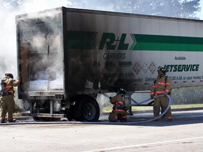 Tractor Trailer Rest Stop Fire