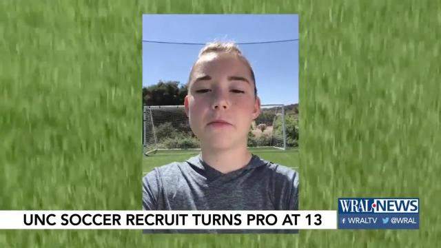 13-year-old says no thanks to UNC soccer - she's going pro
