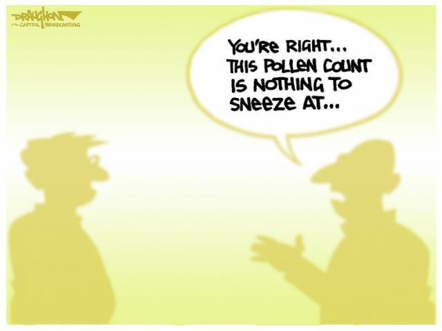 DRAUGHON DRAWS: News item -- 'Extreme pollen' blankets N.C. in yellow haze