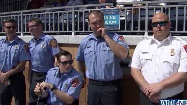 Durham, Bulls pause to honor first responders