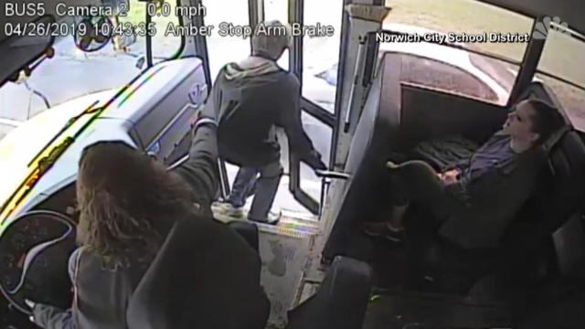 Bus driver saves student from speeding car