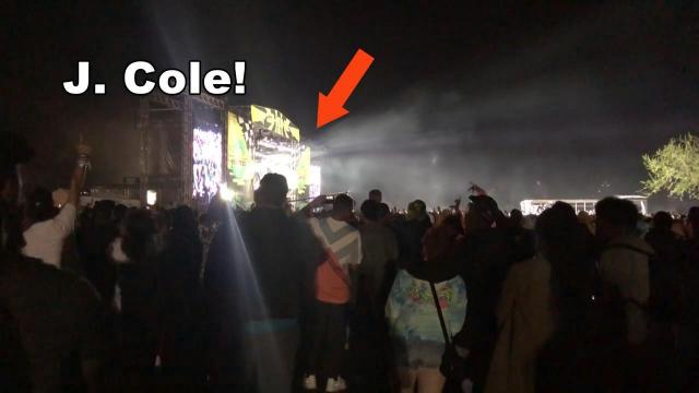 Kasey Cunningham reporting: Portable toilets serve as audio booth at Dreamville Festival