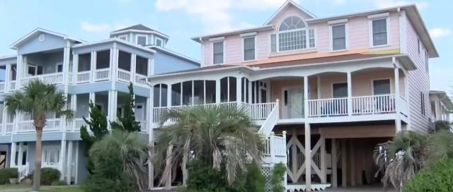 An Ocean Isle Beach house after stairs to the porch gave way.