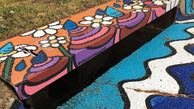 Search and find storm drain art across Raleigh