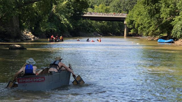 Break out the craft supplies: This river race requires you to make your own boat