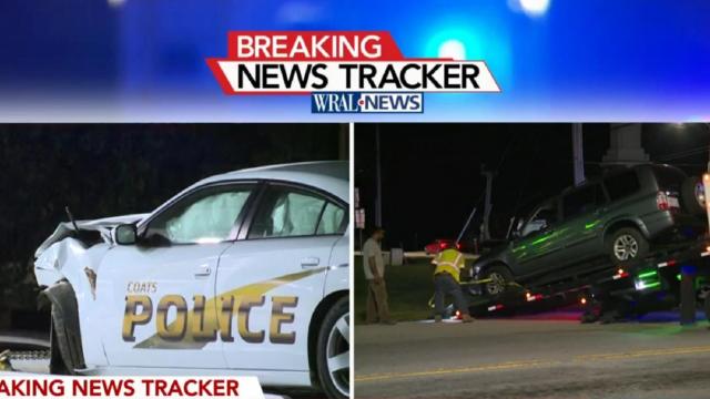 Authorities: Car turned left in crash with Coats police cruiser