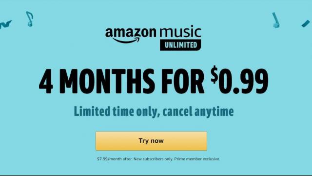Amazon Music Unlimited 4-Month Membership for only $0.99!
