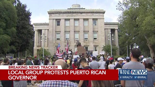 Group gathers to protest Puerto Rico governor, show support for country