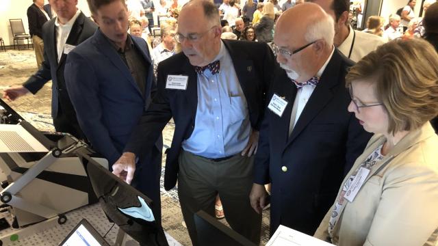 State Board of Elections members, and a staff attorney, get a demonstration of one of several voting systems vendors hope to sell in North Carolina.