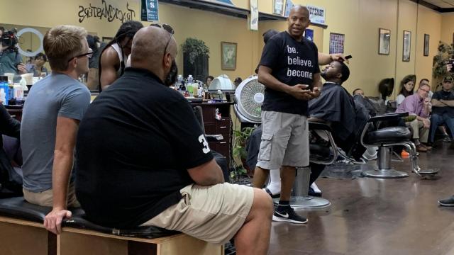 Rap sessions open conversation at Cary barbershop