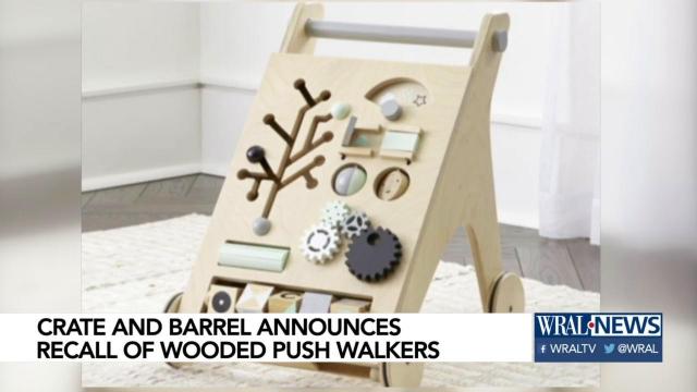 Crate and Barrel recalling wooden push walker