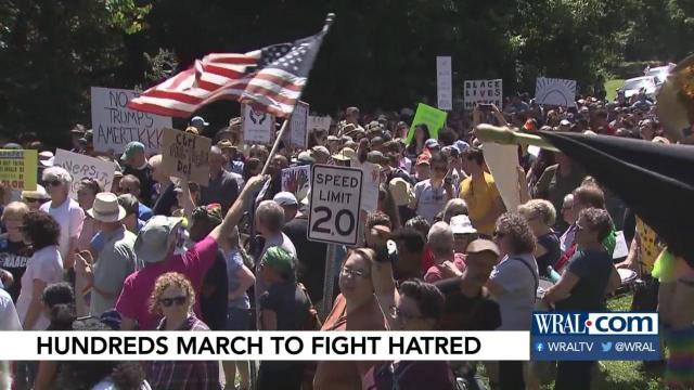 Hundreds march against white supremacy in Hillsborough