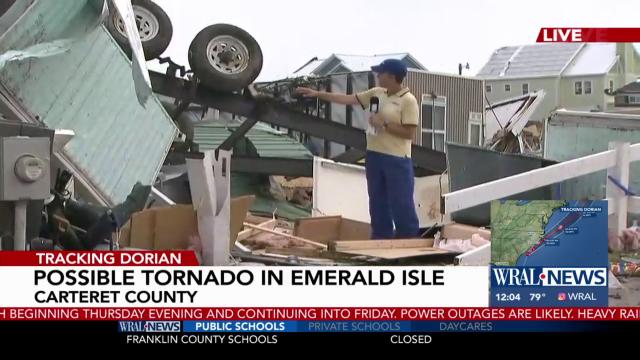 Possible tornado in Emerald Isle