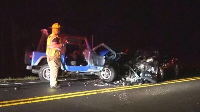 Two hurt in head-on crash in northern Wake County