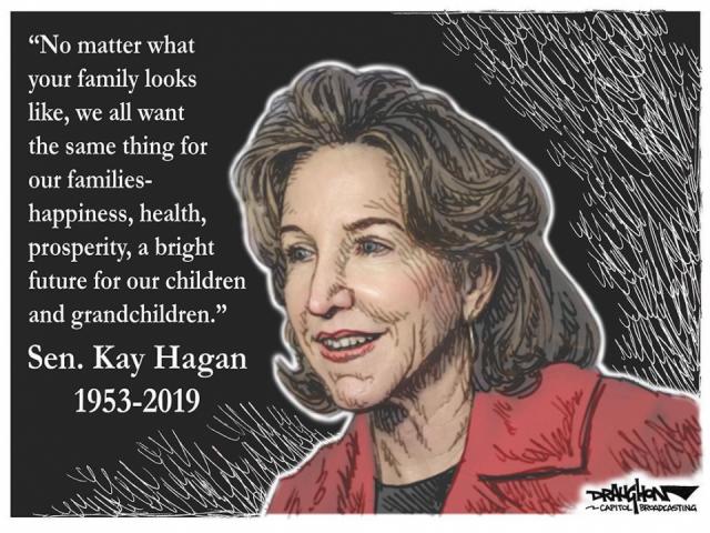 DRAUGHON DRAWS: Sen. Kay Hagan 1953-2019