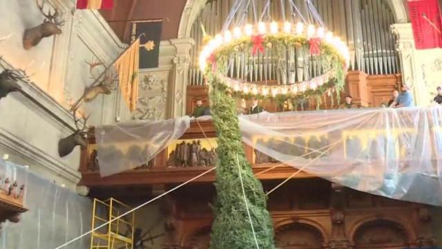 Christmas tree arrives for display at the Biltmore