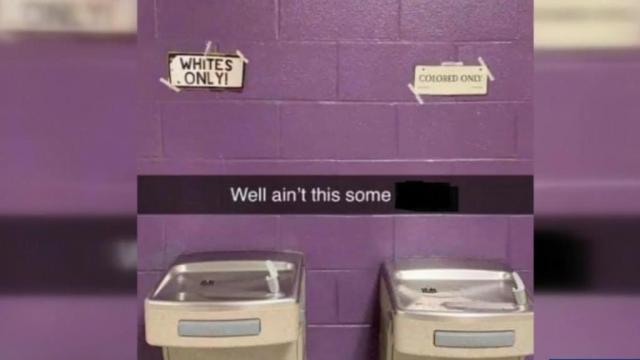 School investigates after photo on Instagram shows white, colored water fountains