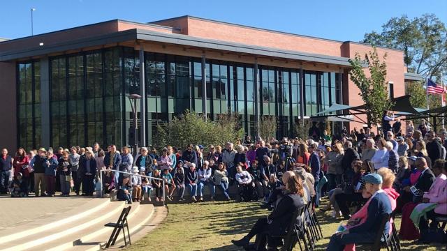 Crowd gathers for grand opening of new Cary Regional Library