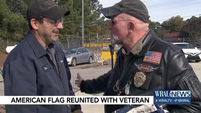 American flag reunited with veteran