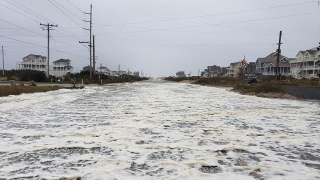 Overwash, flooding and wind damage in NC Outer Banks