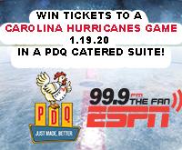 Carolina Hurricanes PDQ-Catered Suite Ticket Sweepstakes (Ends 12/15/19)