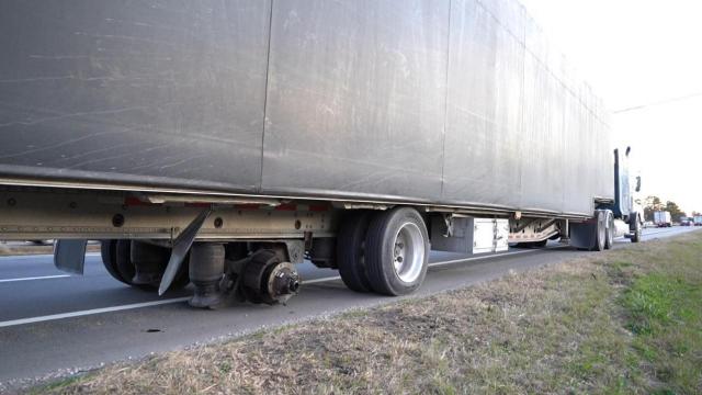 One sent to hospital after tractor trailer loses tire, hits vehicle