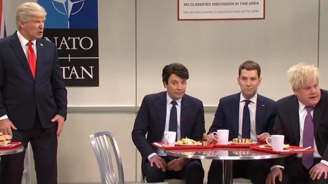 'SNL': Paul Rudd, Jimmy Fallon and James Corden Rule the NATO Cafeteria